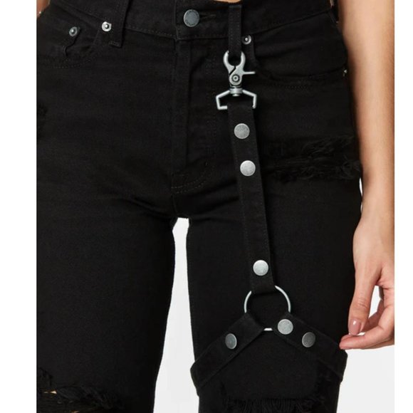 carmar distressed black harness jean - Picture 3 of 5